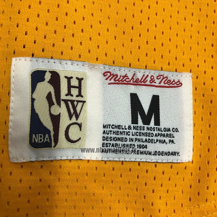 Maillot Manche Courte Los Angeles Lakers Shaquille O'neal NO 34 Jaune